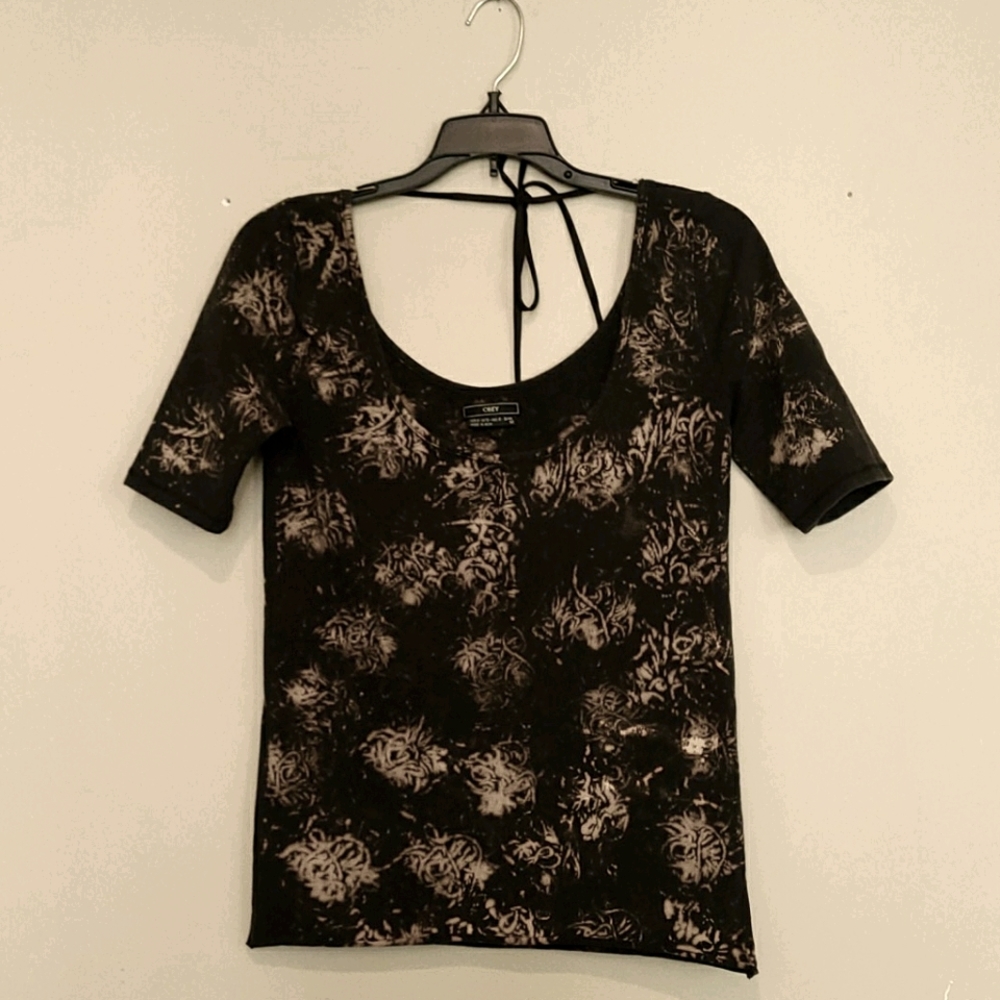 Obey swoop neck top fits S
